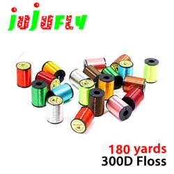 1spool 300D neon fly tying thread 4/0 big fly thread 180yds flat floss yarn for salmon steelhead lure bait fly tying materials