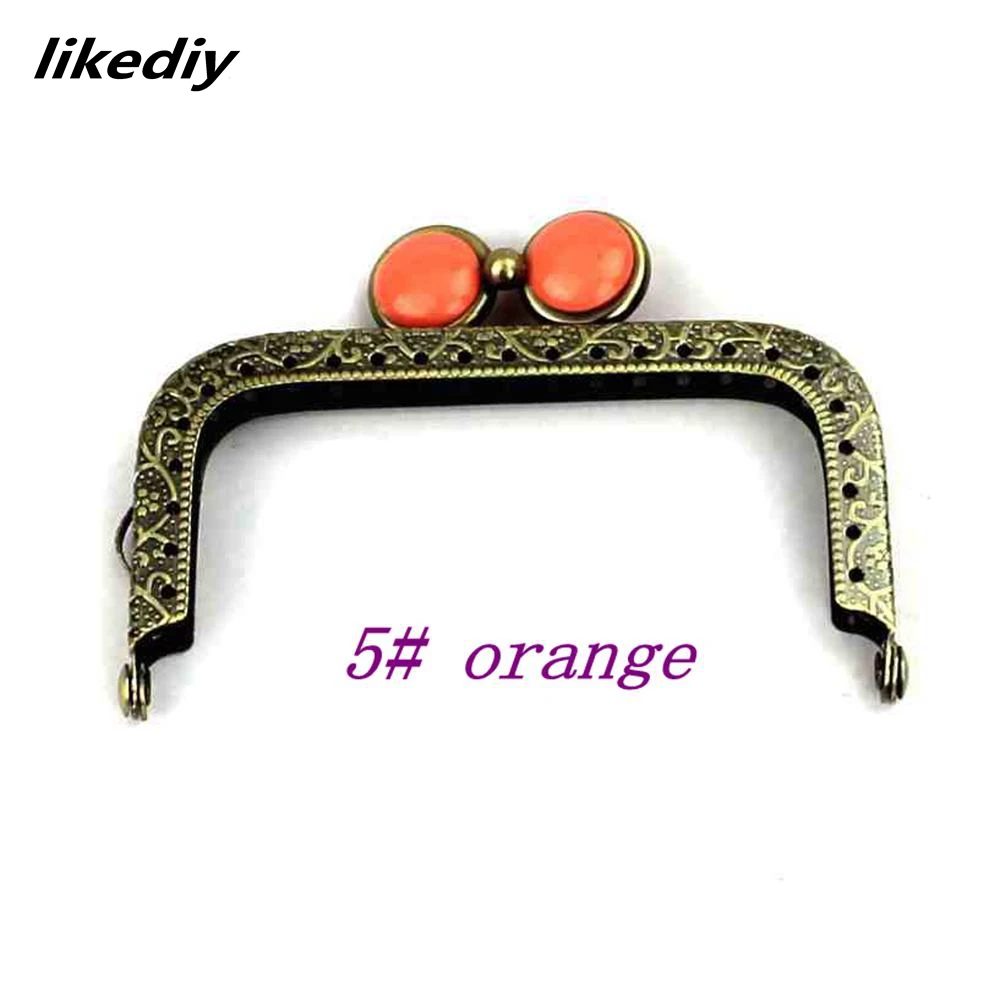 10 Pcs/Lot 8.5 CM Square Antique Bronze Flat Bead Metal Purse Frame Kiss Clasp Bag Accessory