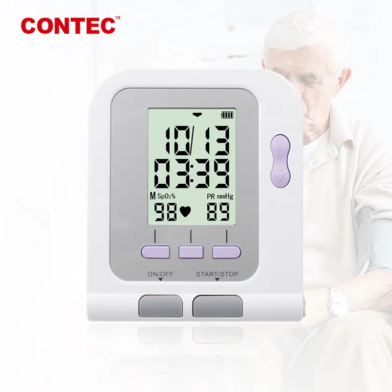 CONTEC08C Automatic Digital Blood Pressure Monitor BP Monitor Sphygmomanometer Heart Beat Rate Pulse Meter Large Screen Monitor