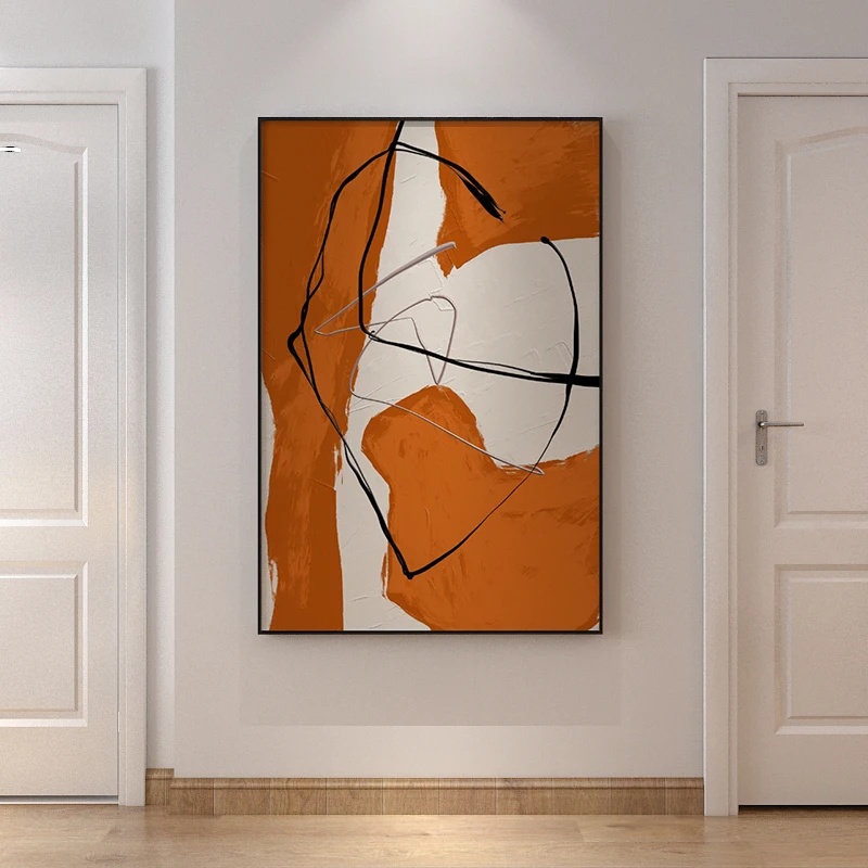 

Oversized Minimalist Painting Orange White Painting Original Canvas Art Extra Large Wall Art Abstract Knife Acrylic Textured Art