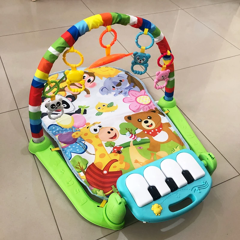 Matras mainan bayi, tikar Main anak-anak rak musik Gym aktivitas bayi, karpet Puzzle, karpet Piano, alas bermain, mainan merangkak, hadiah mainan bayi