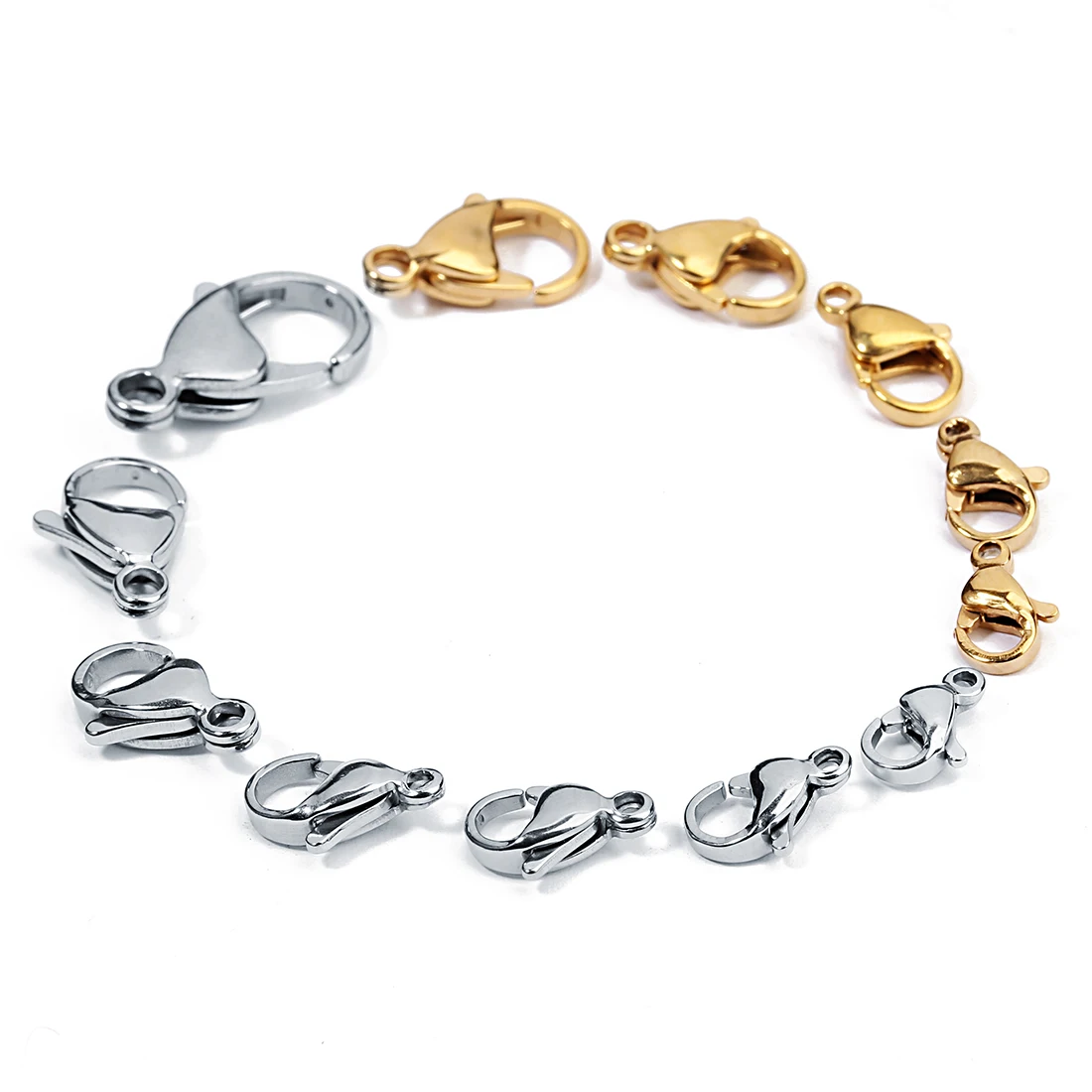 25 stücke Edelstahl Hummer Verschlüsse Haken End schließe Anschlüsse für Halskette Armband Schmuck Herstellung Zubehör Großhandel – Detail 3