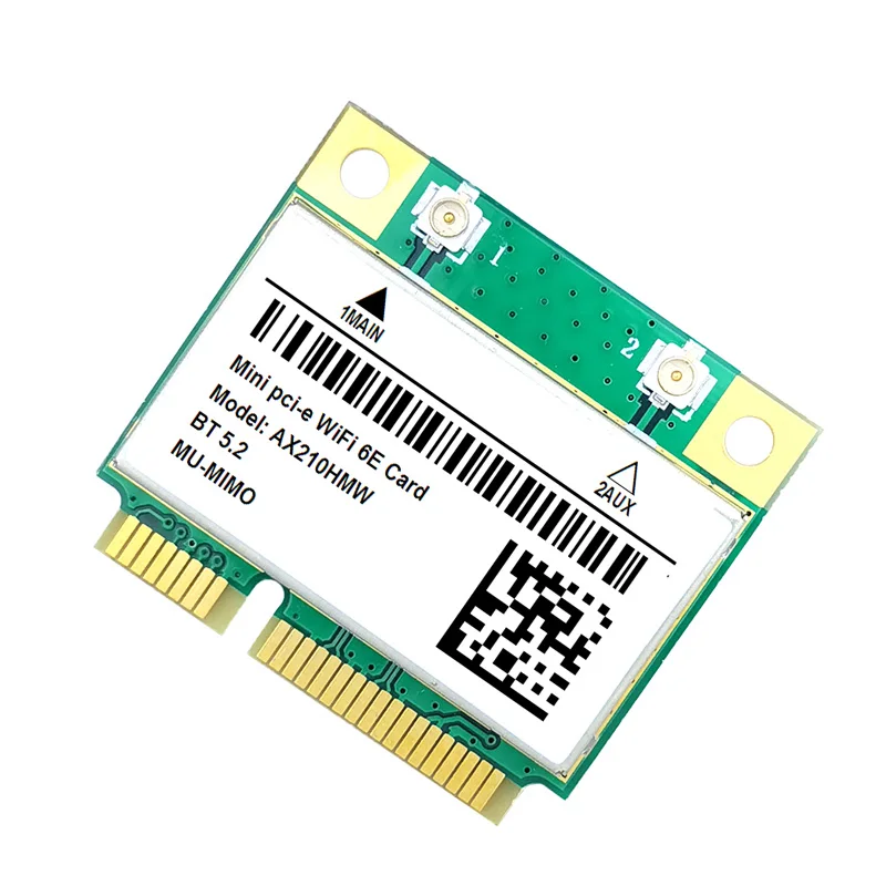 WiFi 6E AX210HMW Mini PCI-E Wifi Card AX210 1/802 ax/ac 2.4G/5G/6G BT5.2 adattatore Wireless AX210NGW per laptop da gioco windows 11