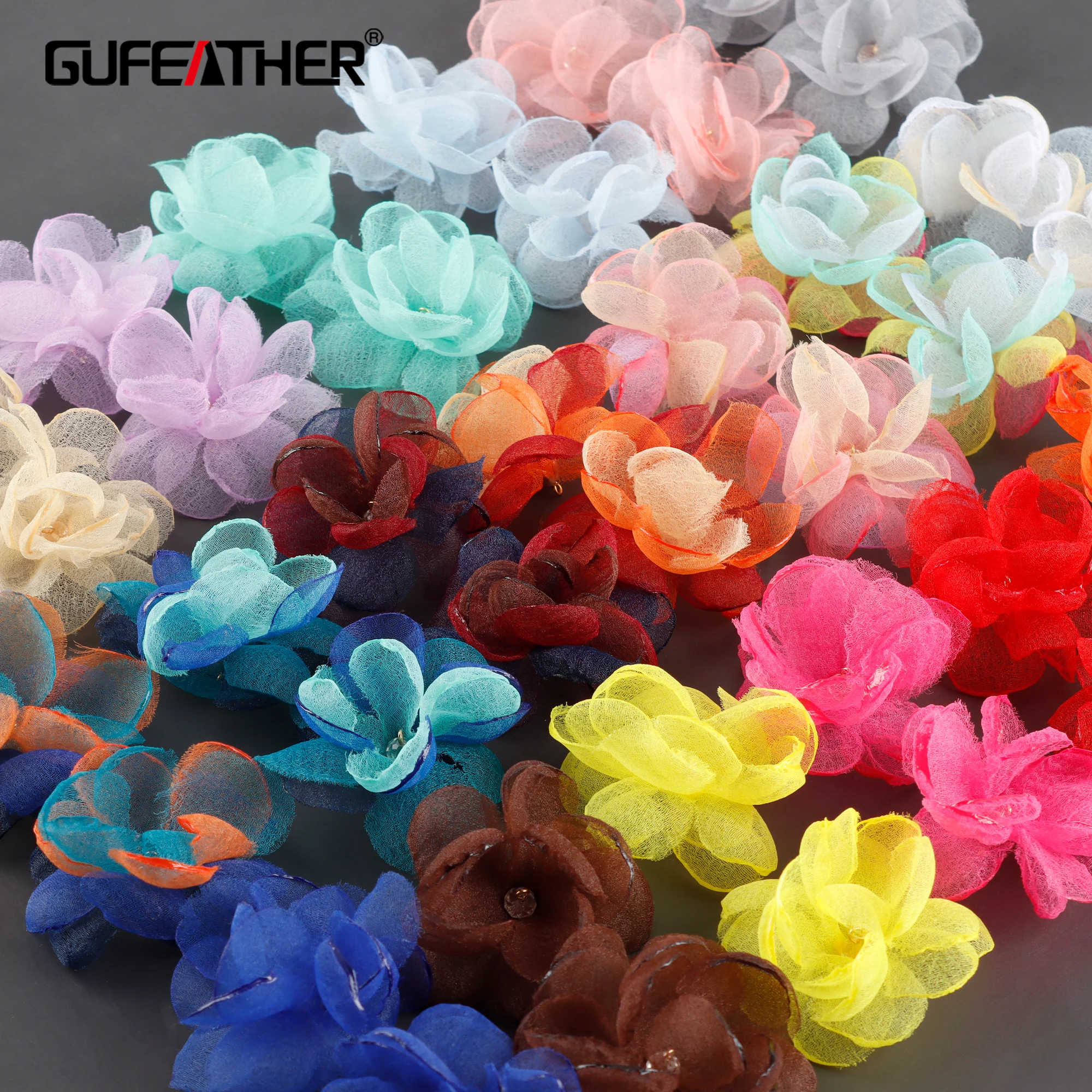 GUFEATHER F158, akcesoria jubilerskie, elementy do wyrobu biżuterii, ręcznie robione, kształt kwiatu, wisiorki, kolczyki diy, 10 sztuk/partia