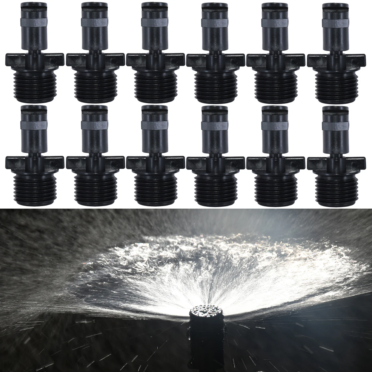 KESLA 10PCS 180 Degrees 20mm 1/2'' Threaded Refraction Nozzle Misting Watering Sprinklers Connectors Drip Irrigation Spray grow