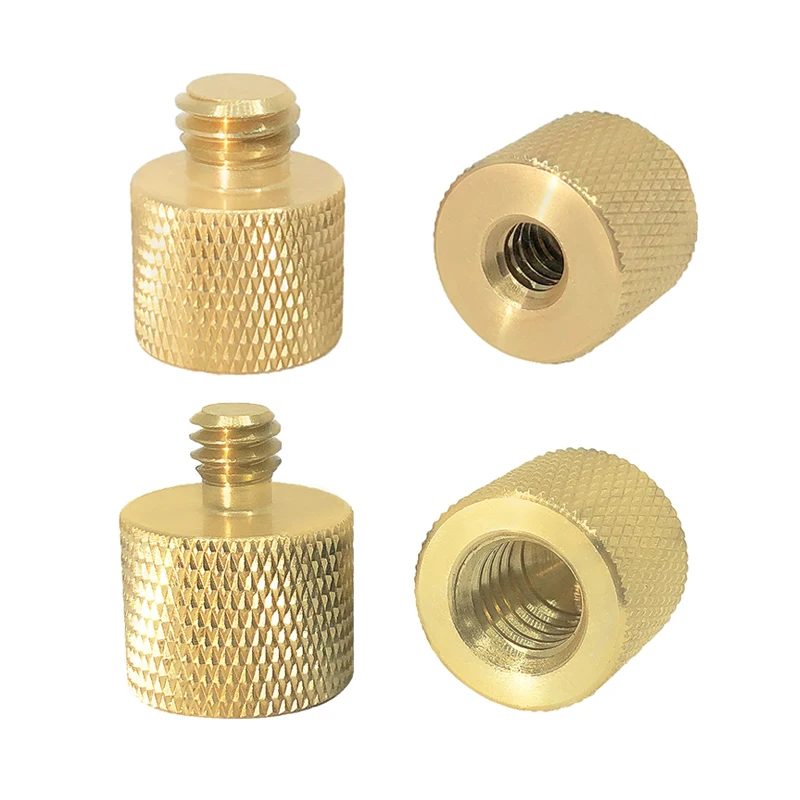 1/4-20 to 3/8 Inch Male to Female Brass Conversion Screw Tripod Ballhead DSLR Camera Screw for Flash Tripod Stand