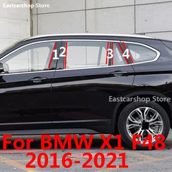 For BMW X1 F48 2021 2020 2019 2018 2017 2016 Car Middle Column PC Window Trims Decoration B C Pillar Strip Sticker Accessories
