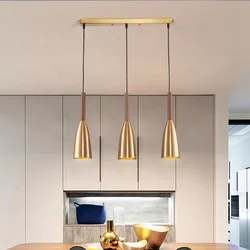 Gold Pendant light fixtures Nordic minimalist style lamps Dining Table Kitchen Island Hanging Lights Modern decor Room Lighting