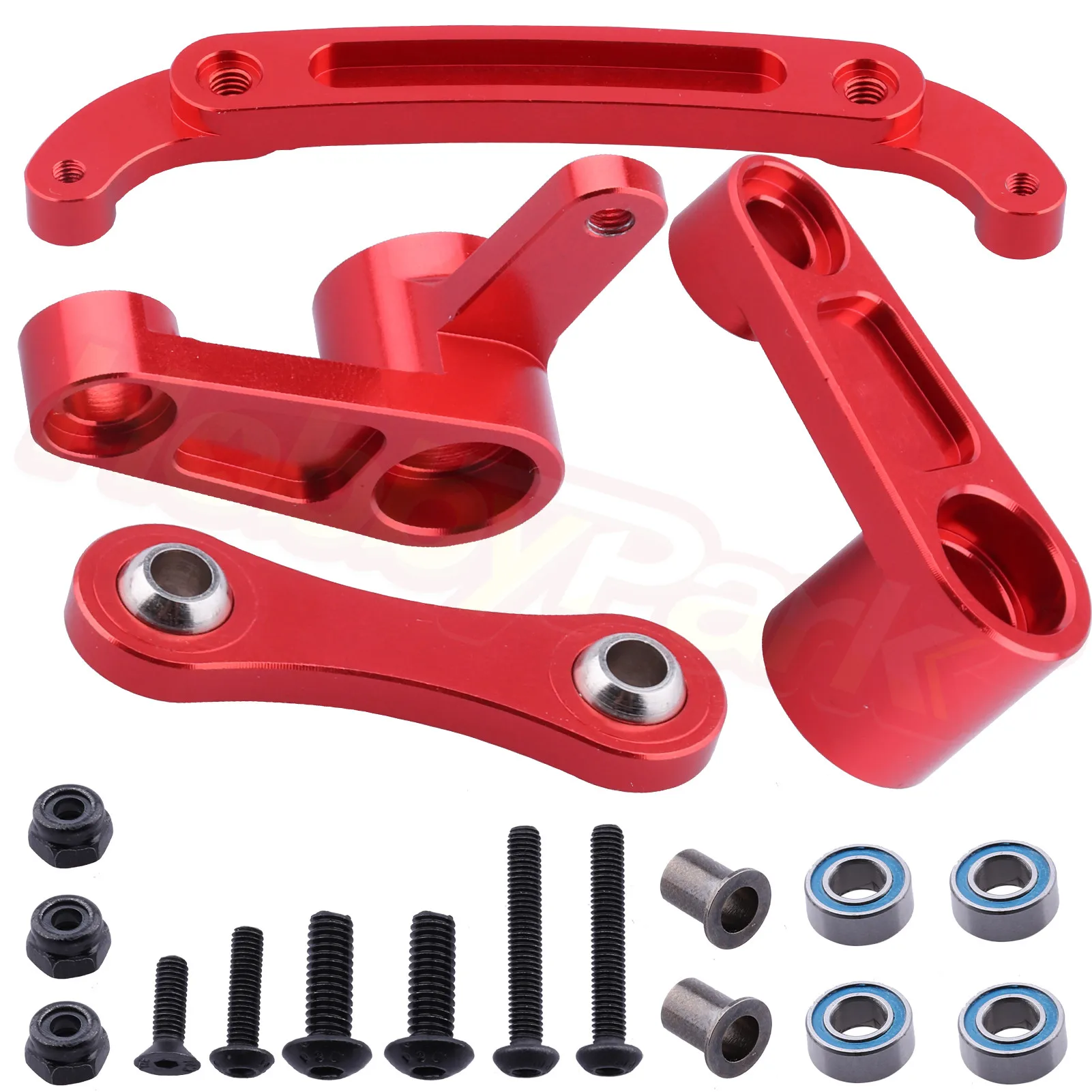 Aluminum Steering Parts Set (Steering Bell Crank, Ackermann Link) AR340132 for Arrma 1/10 Granite 4X4,Typhon, Big Rock, Senton