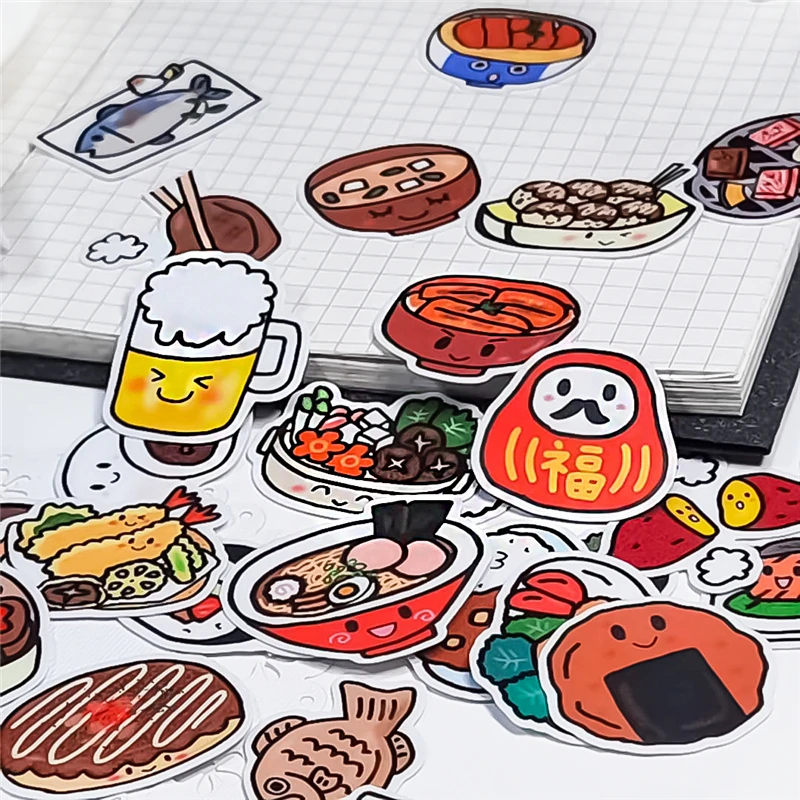 40pcs Creative cute self-made Japan food tasty  stickers scrapbooking aper Stickers Diary Decor DIY Scrapbooking Sticker