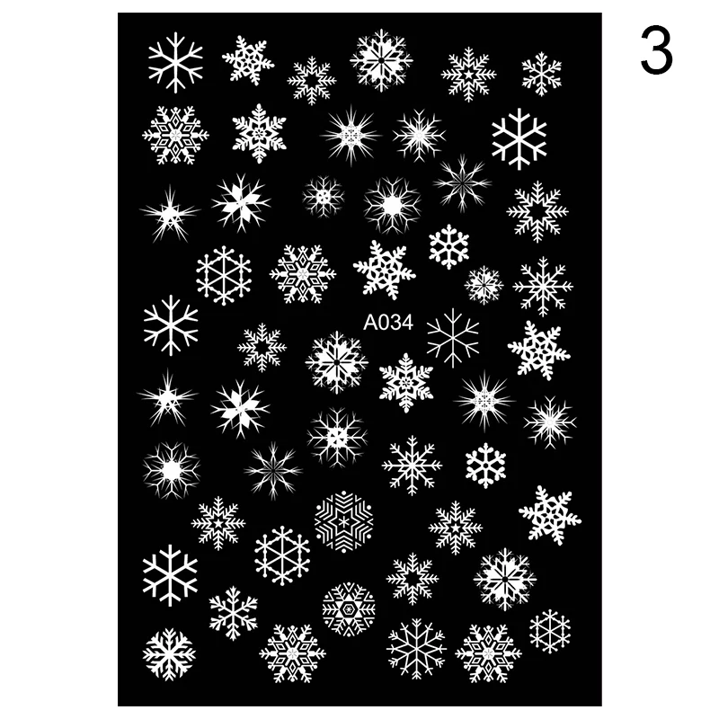 Winter Xmas 3D Nail Sticker Christmas Elk Santa Snowflake Rabbit Cartoon Slider Design Polish Nails Decals Nail Art DIY Decor