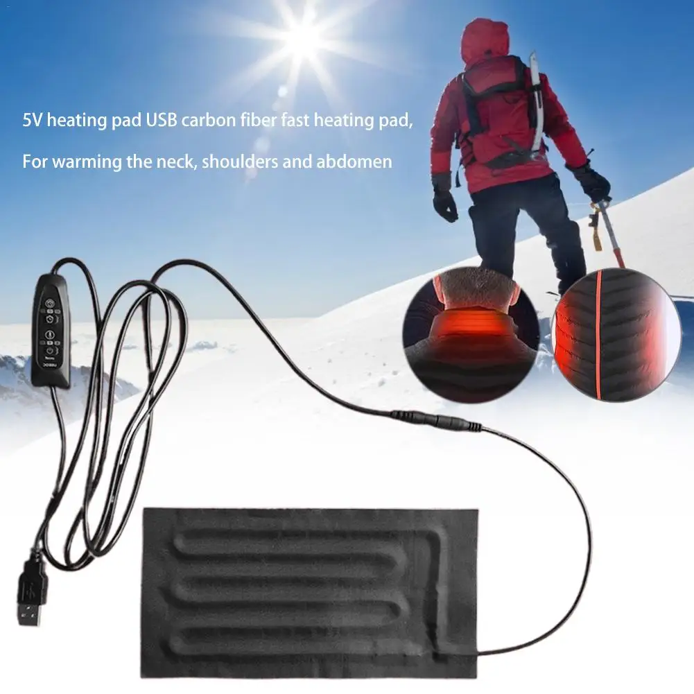 5V USB Warm Paste Pads Clothes Jacket Vest Heating Pad USB Carbon Fibre Fast Heated Pads For Back Neck Shoulders Belly Warmth