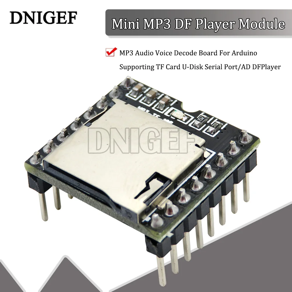 Mini MP3 DF Player Module Board MP3 Audio Voice Decode Board For Arduino Supporting TF Card U-Disk Serial Port/AD DFPlayer