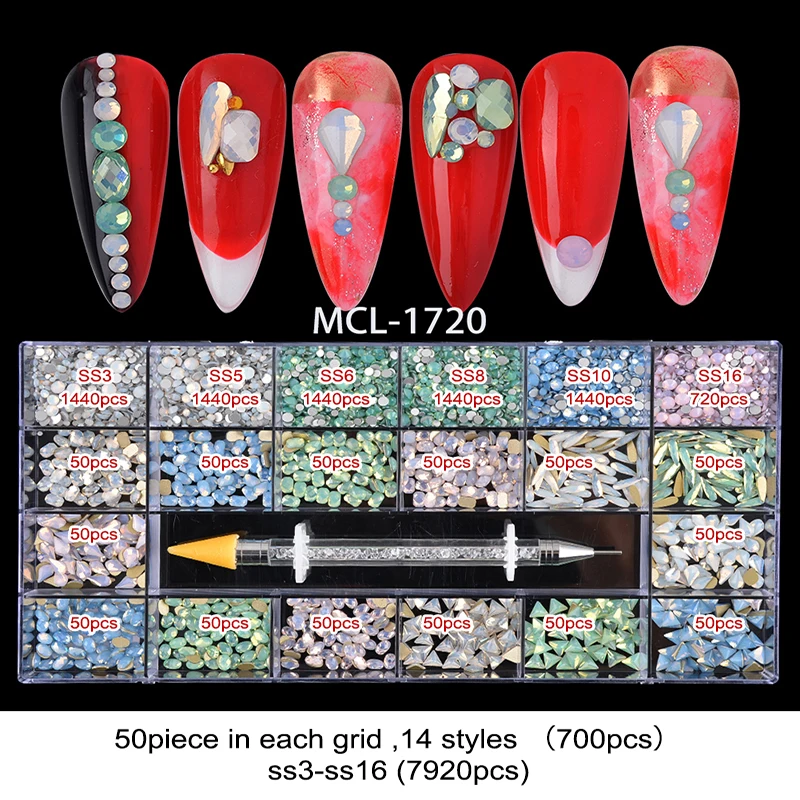 

Набор Стразы для дизайна ногтей с 24 ячейками, разные формы, кристаллы с плоской задней стороной, без горячей фиксации, стеклянные, алмазные, сапфировые, необычные украшения для ногтей
