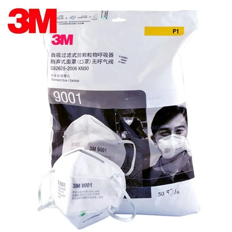 50 Cái/hộp 3M 9001 Chống Bụi Hạt Sương Mù Chống Bụi KN90 An Toàn Khẩu Trang