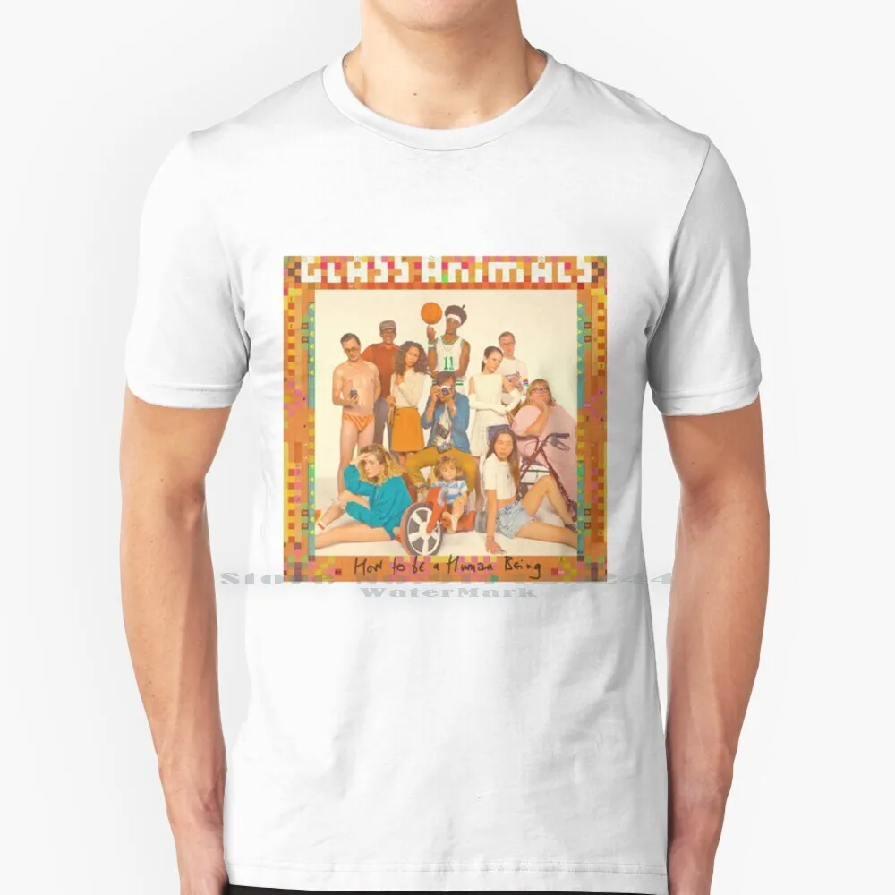 Футболка хлопковая со стеклянными животными, Обложка альбома «Как быть человеком», 6XL, музыкальная песня 70s, оранжевая индия