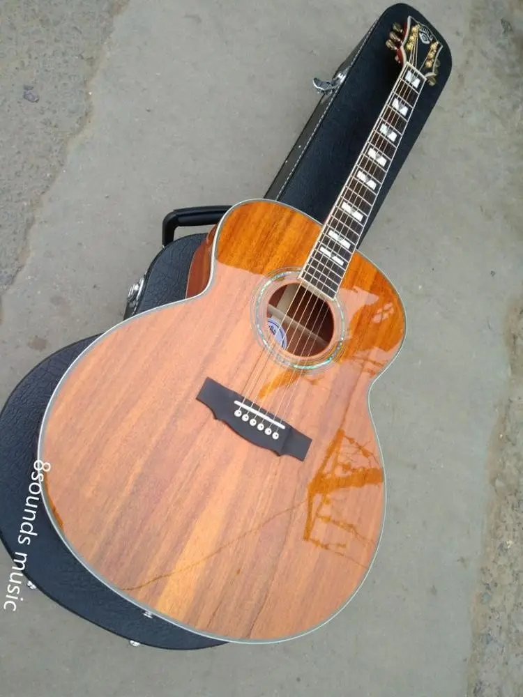 Professional jumbo acoustic guitar F50, vintage, AAA KOA, electric guitar, free shipping