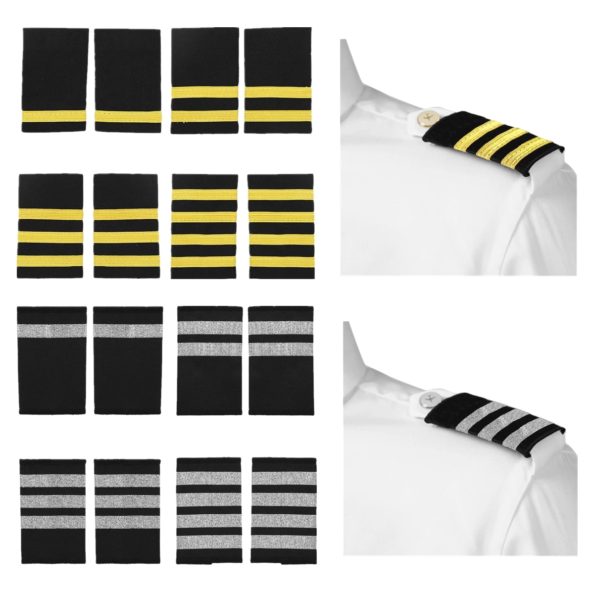 YiZYiF Clothing Decor Epaulettes Professional Pilots Uniform Epaulets Fashion Shirts Craft Shoulder Badges Garment DIY Accessory