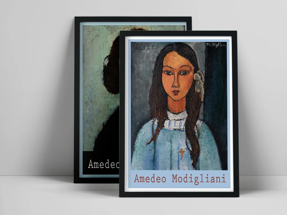 Italy Artist Amedeo Modigliani Famous Works Vintage Women Girl Portrait Canvas Painting Wall Art Print Poster Living Room Decor