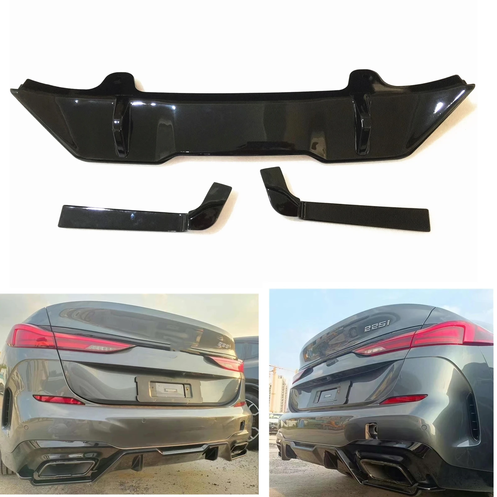 

Rear Bumper Diffuser Lip For BMW 2 Series F44 228i M235i 2020-2021 2022 Gran Coupe Glossy Black Car Boot Spoiler Plate Splitter