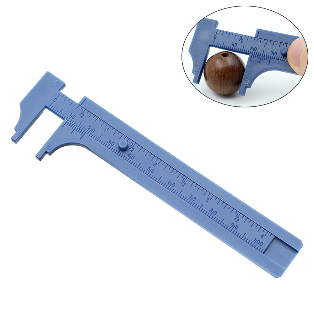 0-100mm Mini Vernier Caliper Gauge Measurement Tool Double Scale Ruler Plastic Vernier Caliper Portable Measuring Tool