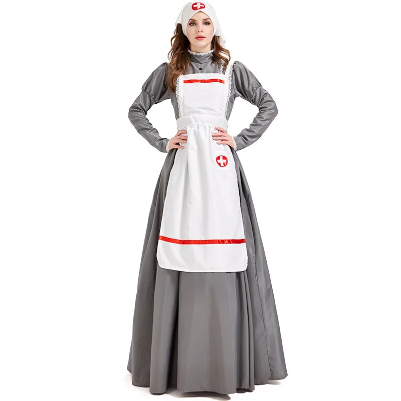 Umorden Historical Civil War Victorian Nurse Costume Uniform The Lady with the Lamp Cosplay Purim Halloween Fantasia Dress Up