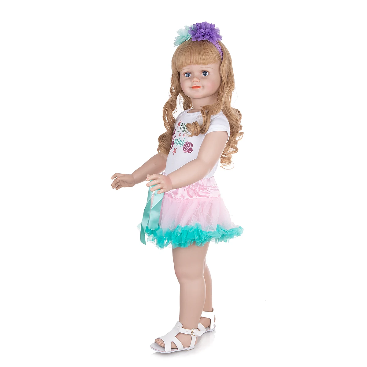 New 78 CM Huge Stand Doll Toddler Baby Girls All Body Silicone Lifelike Boneca Dressed Up Princess Child Playmate Bebe toy