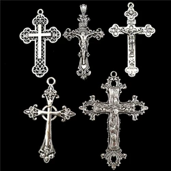 10Pcs Gothic Religion Jesus Cross Charms  Pendant Earrings Necklaces Collier Croix Women Gift Jewelry Making