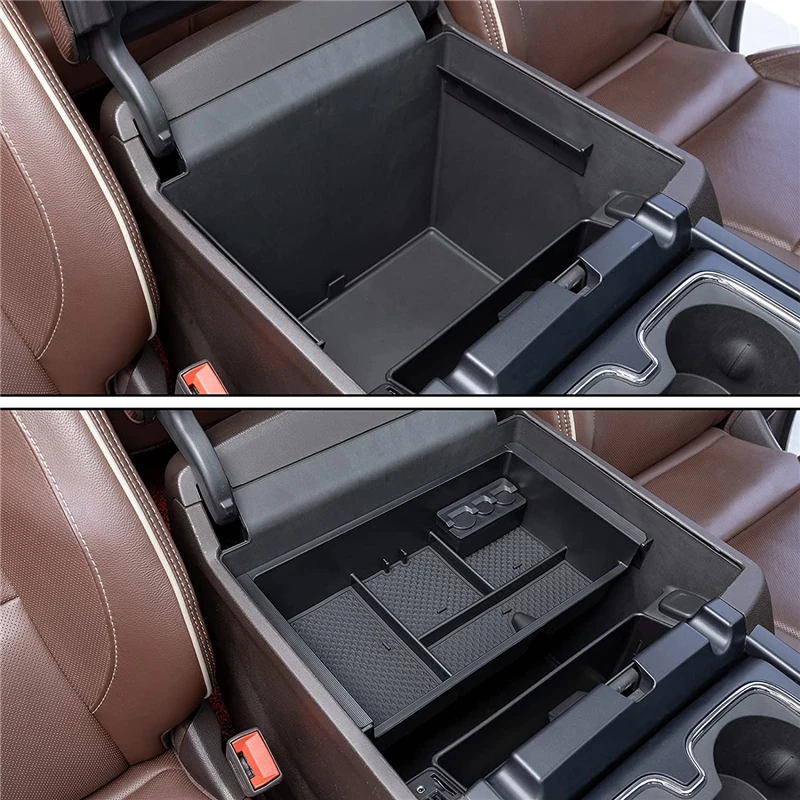 Für GMC Sierra 1500 und Chevy Silverado 1500 2014 2015 2016 2017 2018 Center Konsole Organizer Armlehne Storage Box