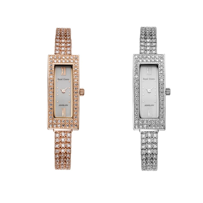 MIQIAO Fashion Jewelry Women\'s Watch Waterproof Square Watch Diamond Zircon Band Chain Quartz Ladies Dress Rose Gold Color 2020