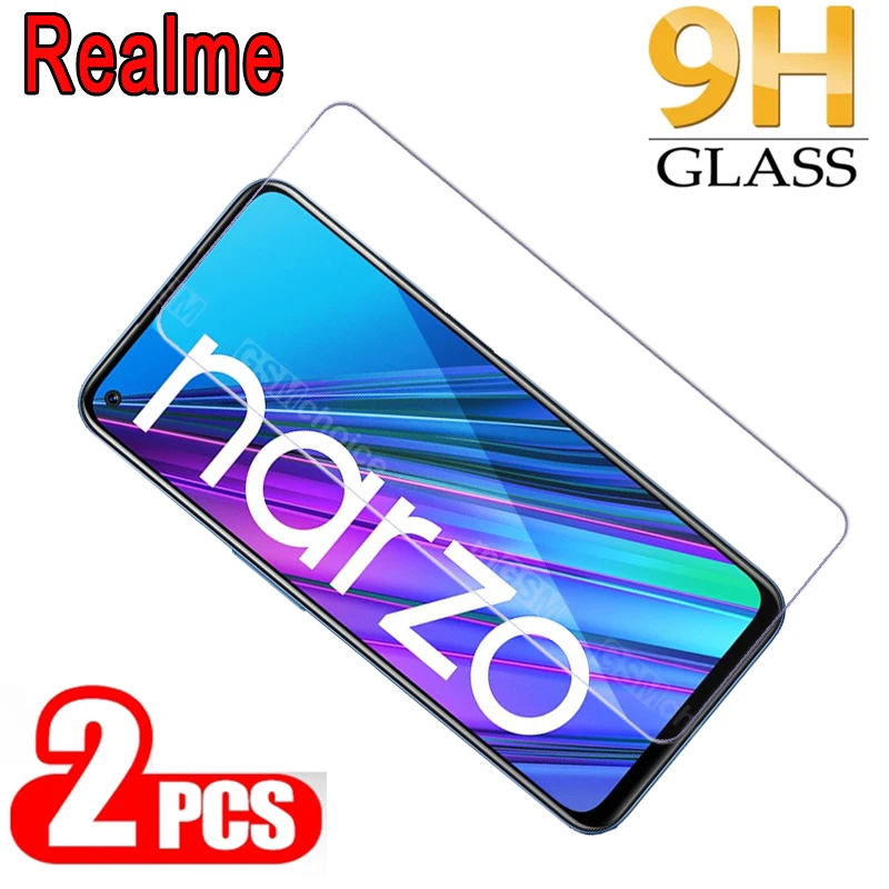 2Pcs For Realme Narzo 30 5G Glass Phone Screen Protector LCD Film Cover On Realme Narzo 30A 30 Pro Tempered Glass