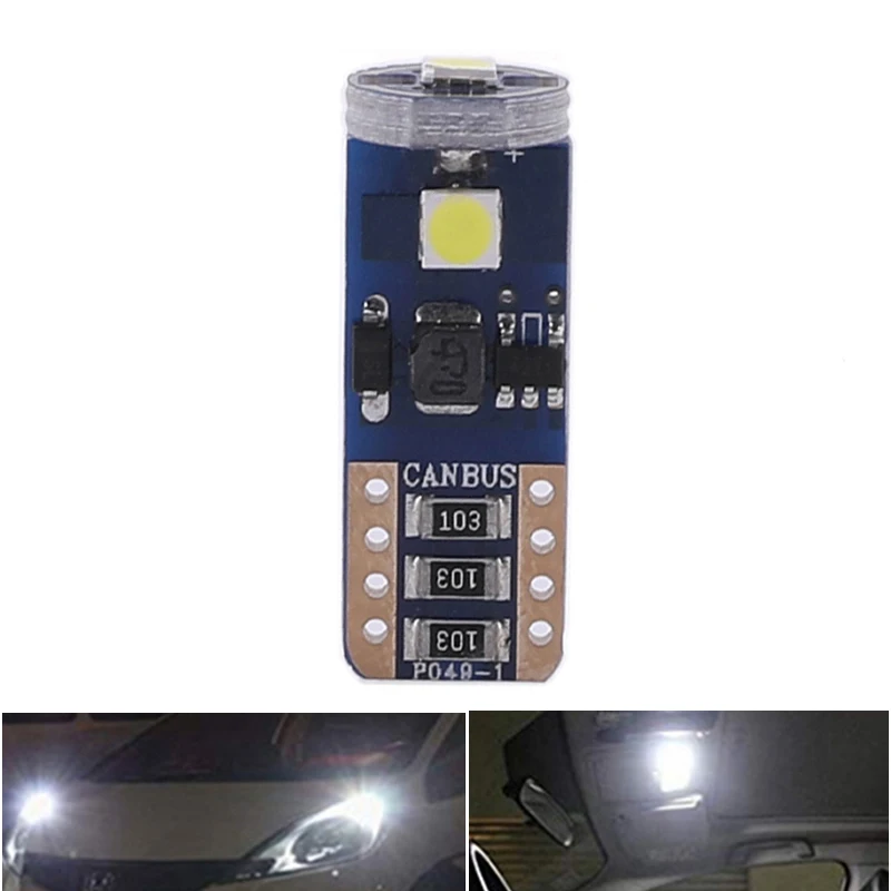 100X T10 LED W5W 194 168 Canbus Car Clearance Light Reading Lamp NO Error Auto Door License Plate Lights 3030 3SMD White DC 12V