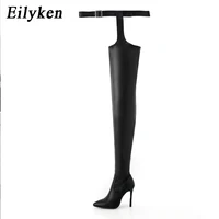 Eilyken Sexy Waist Buckle Strap Thin High Heels Women Boots Over The Knee Booties Pointed Toe Female Winter Shoes - Image 5