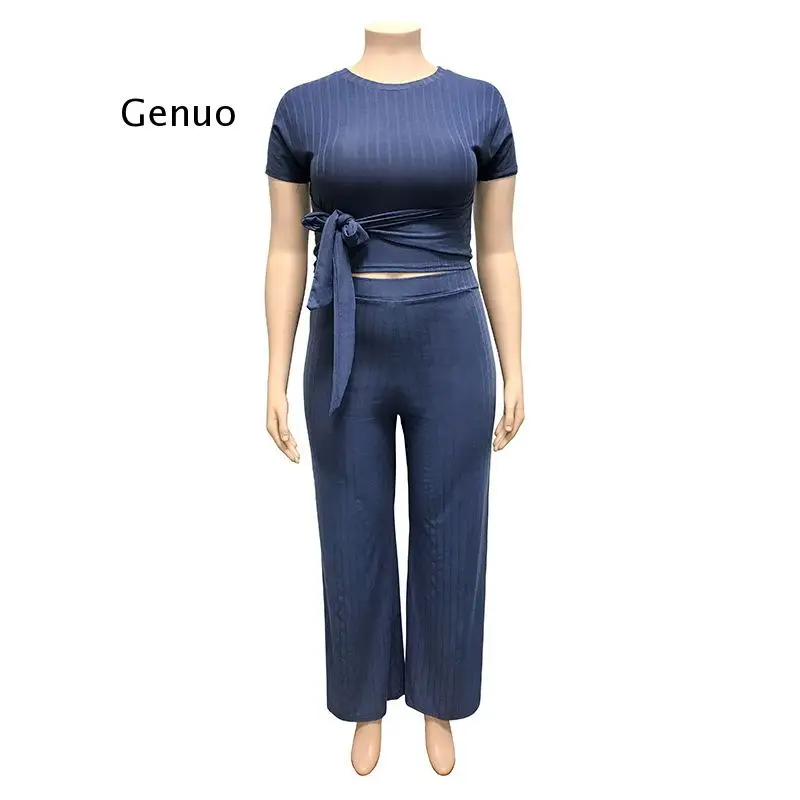 Plus Größe 4Xl 5Xl Vintage Breite Bein Overall Zwei Stücke Sets Strampler Kurzarm Frauen Playsuits Plus Größe Casual Overalls