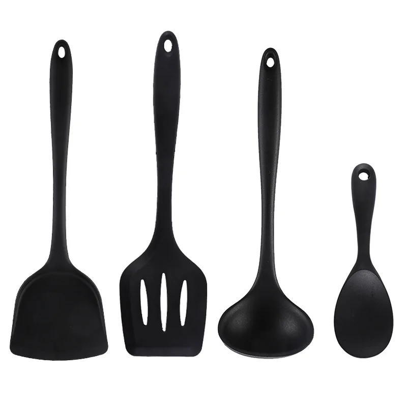 4pcs Silicone Kitchen Cooking Tools Premium Silicone Utensils Set Spatula Soup Spoon Non-stick Shovel Cooking Utensil Set