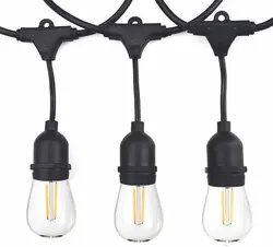 15M S14 String Lights E27 LED Retro Edison Filament Bulb Outdoor Garden Patio Holiday Wedding Garland LED S14 String Lights