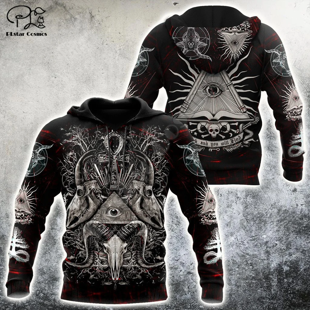 PLstar Cosmos Satan Devil Ghost Gothic Skull Funny Casual Pullover NewFashion Streetwear 3DPrint Men/Women Jacket Zip Hoodies 21