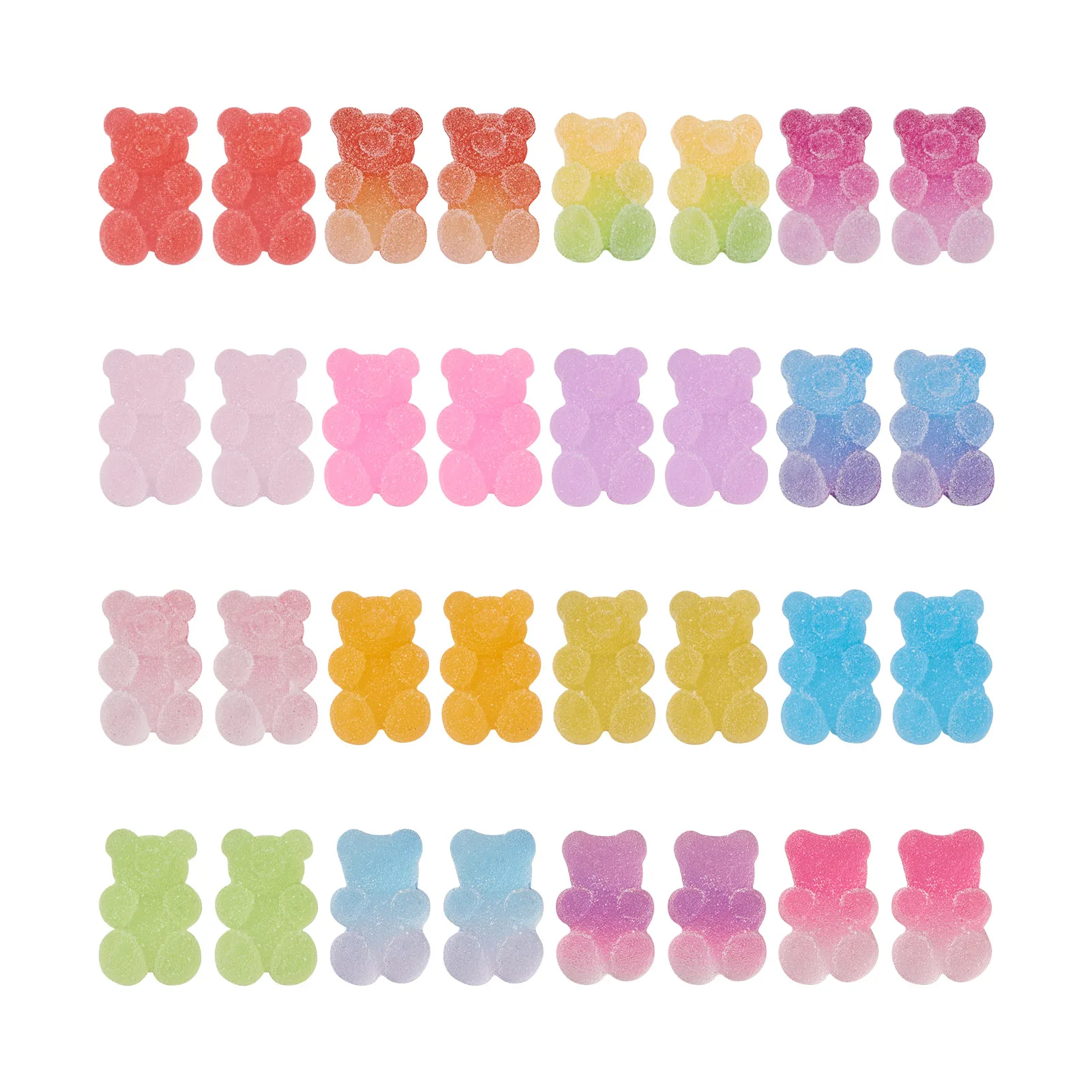 Cute Imitation Gummy Bear Star Jelly Mixed Shape Gradient Color Resin Cabochons DIY Hairpin Stud Earring Jewelry Making Supplies