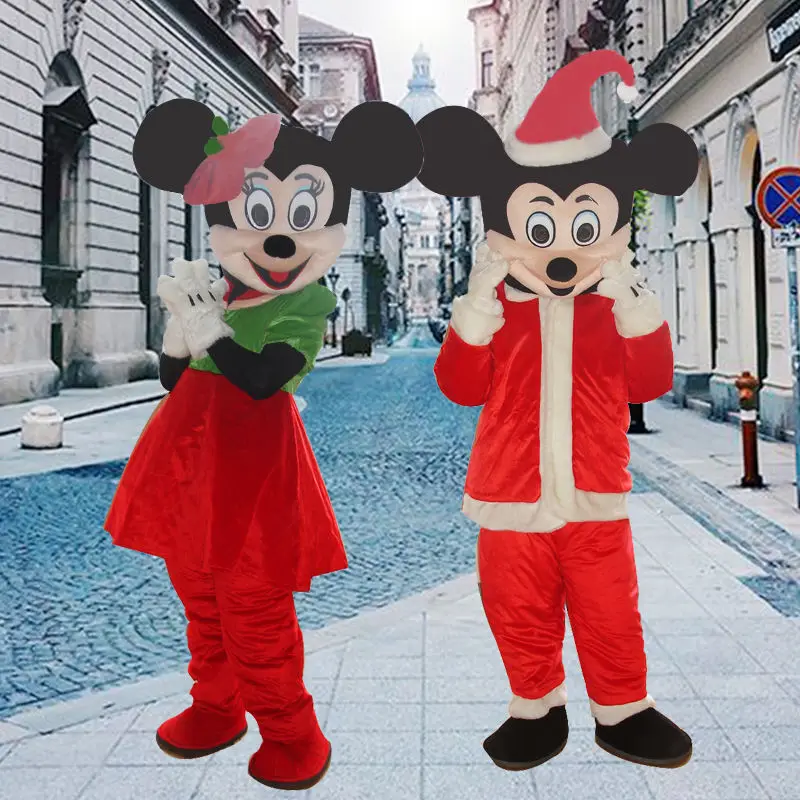 Mickey Mouse Merry Christmas Cartoon Costume for Adults Minnie Minnie Cosplay Doll Costume Halloween Costume Doll Props Clothes