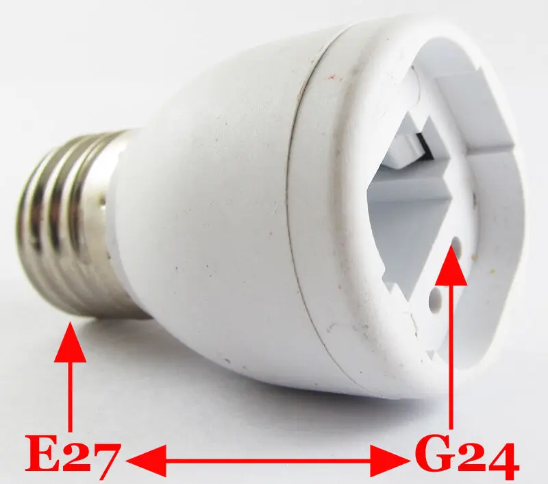 1Pc E27 Male Naar G24 Vrouwelijke Socket Base Led Halogeen Cfl Light Bulb Lamp Adapter