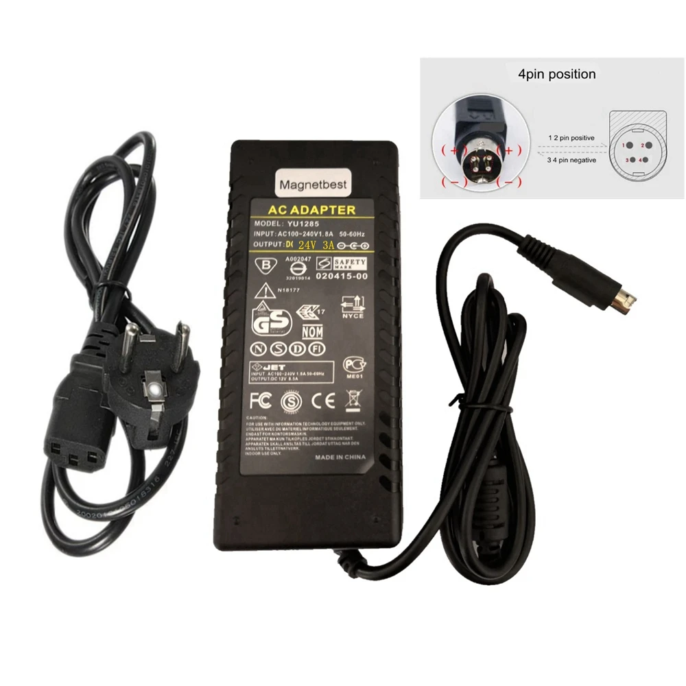 24V 3A 4Pin AC Adapter For Canon MG1-4558 5039 4892 PA-14U PA-14E imageFORMULA 300P DR-2020U DR-1210C DR-M260 DR-M160 DR-M140