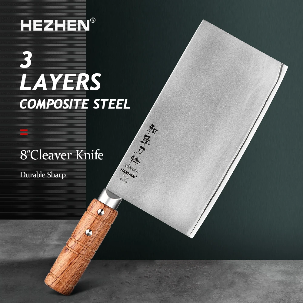 HEZHEN 8 Inches Slicing Knife Stainless Steel High quality padauk wood handle Professional Kitchen Japanese Cooking Knife