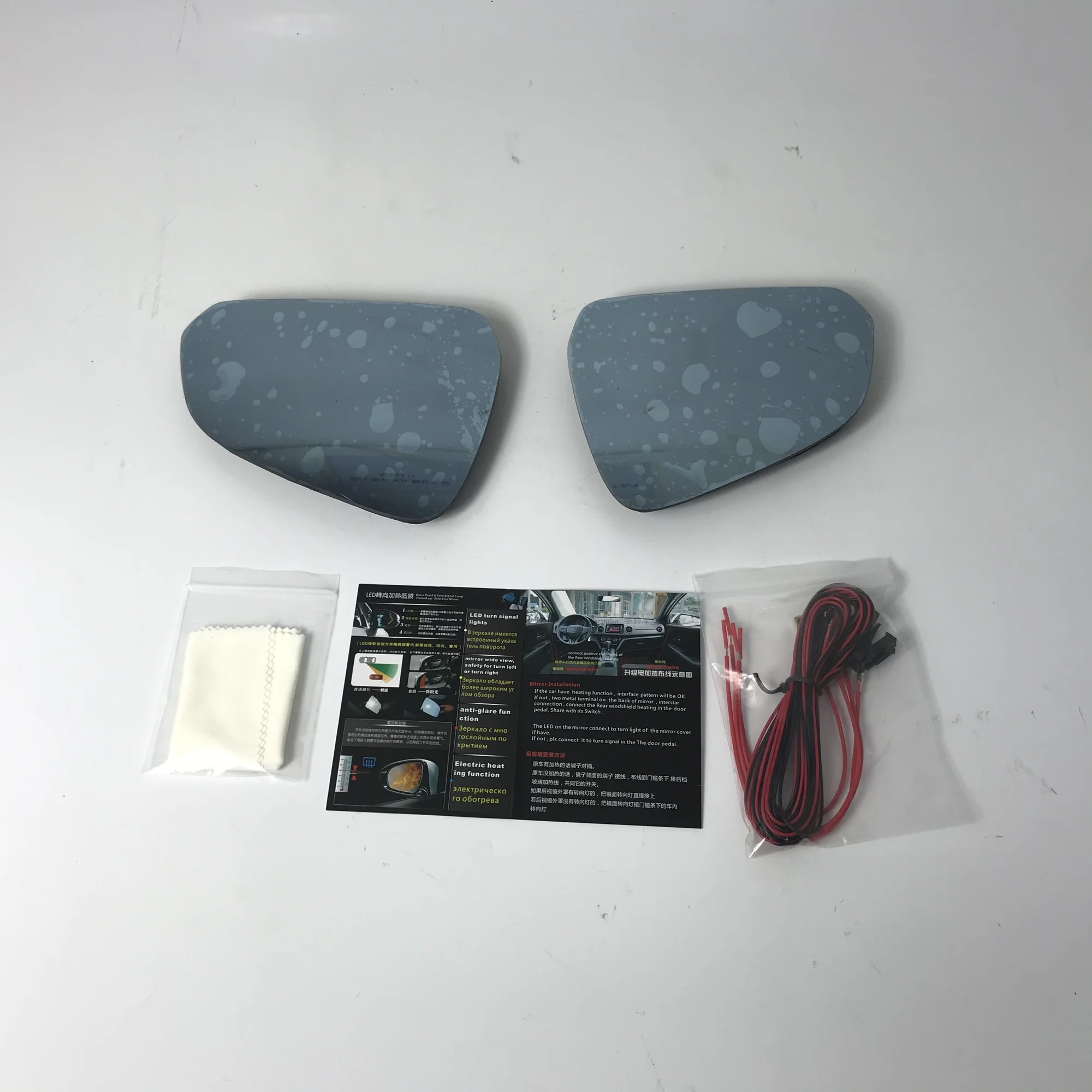 FOR Ford Mustang Rear view mirror Led Sequential Turn Signal Dynamic Blue Anti-Glare Bigger Vision