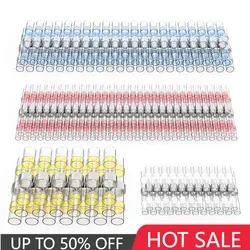 100pcs Solder Seal Wire Connectors Heat Shrink Solder Seal Butt Connectors Electrical Terminals Insulated Waterproof Copper Wire