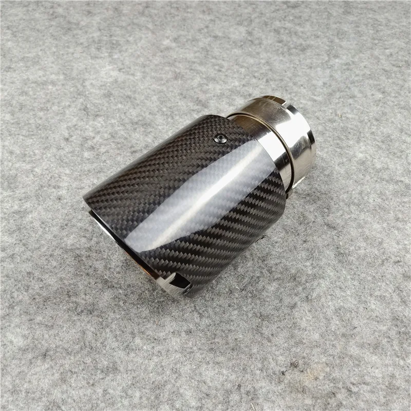 Four Slots New Style Carbon Fiber Exhaust Tip Muffler Tailpipe Silver Tail Throat IN 101/114MM Rear Nozzles