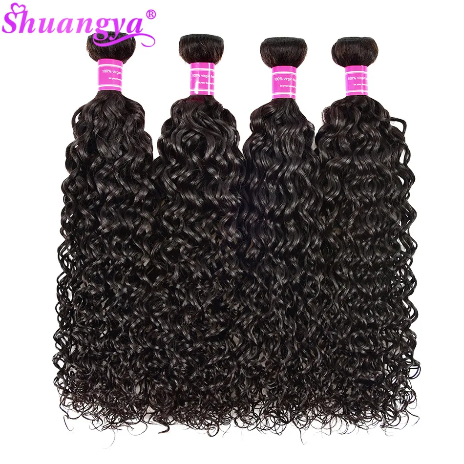 Extensiones de cabello humano virgen, mechones de cabello rizado brasileño con ondas de agua, grado 10A, 2, 3, 4, 5, 10 piezas, venta al por mayor