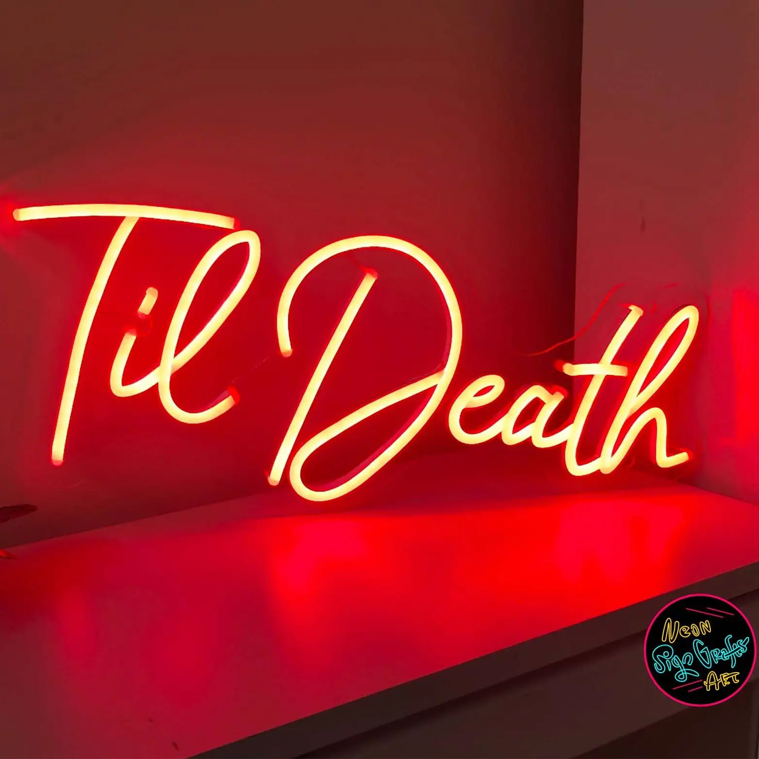 

Til Death Wedding LED Neon Light Signs for Room/Bar Decor,Birthday Gifts,Party Hanging,with Different Custom Size