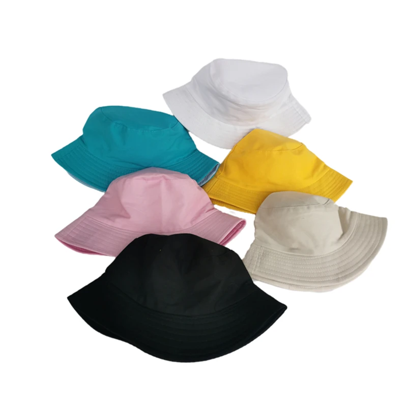 Spring Autumn Children\'s solid Bucket Hats Sun Hat Girls Boys Outdoor Beach Hat Camping Fishing Cap Casual Panama Cap kids