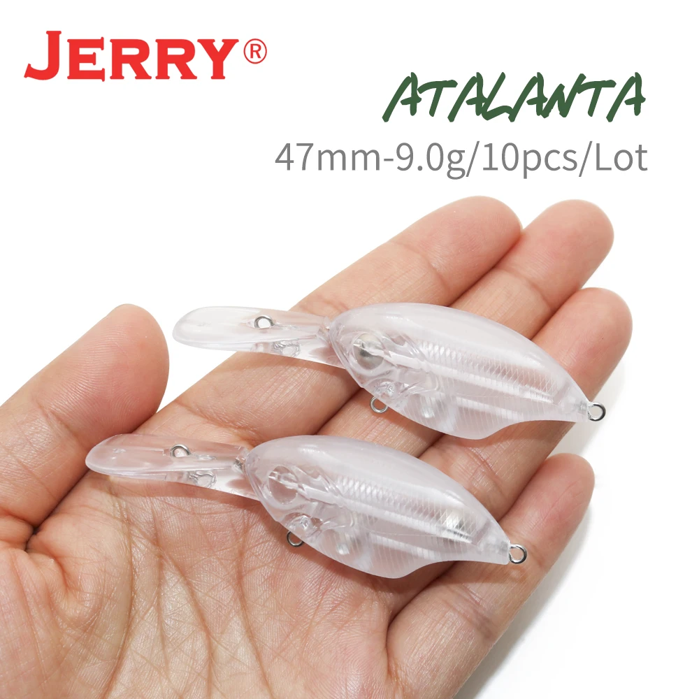 

Jerry Atalanta 10pcs 9g Unpainted Blank Hard Plasitc Lures Ultralight Fishing Lures Plug Floating Rattling Crank Bait Wobbler