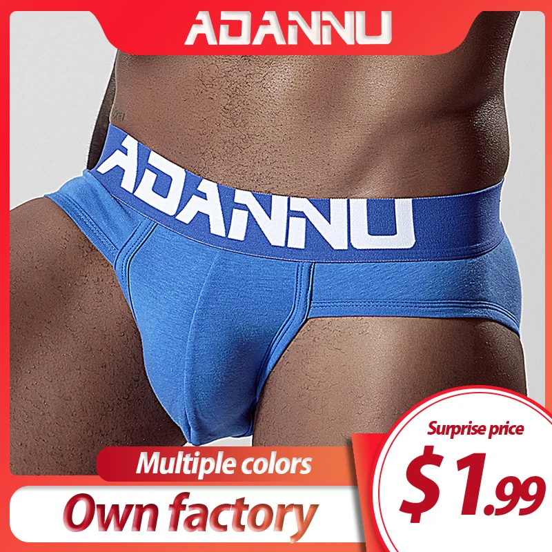 ADANNU Men Underwear Sexy Briefs Modal Triangle Underwear Smooth Cueca Masculina Breathable Male Panties Slip Homme Bikini